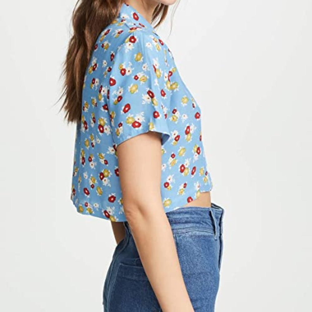 Faithfull The Brand | Uma Shirt Blue Jasmine Floral Print Size S - Picture 3 of 9